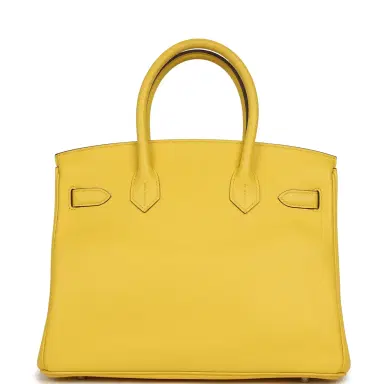HERMÈS Pre-owned Hermes Birkin 30 Jaune de Naples Novillo Palladium Hardware | Thumbnail 4