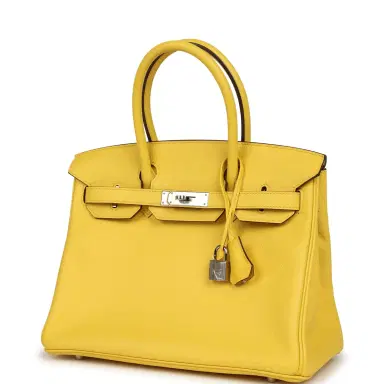 HERMÈS Pre-owned Hermes Birkin 30 Jaune de Naples Novillo Palladium Hardware | Thumbnail 5