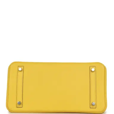 HERMÈS Pre-owned Hermes Birkin 30 Jaune de Naples Novillo Palladium Hardware | Thumbnail 6