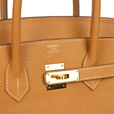 HERMÈS Pre-owned Hermes Birkin 35 Naturel Sable Togo Gold Hardware | Thumbnail 7 HERMÈS Pre-owned Hermes Birkin 35 Naturel Sable Togo Gold Hardware | Thumbnail 7