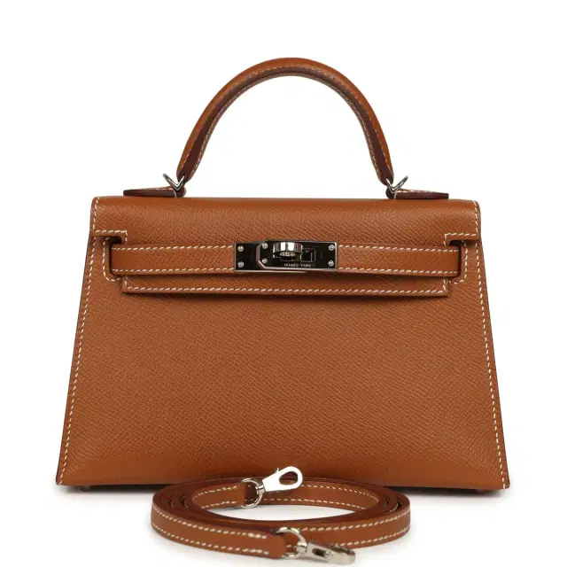 hermes Pre-owned Hermes Kelly Sellier 20 Gold Epsom Palladium Hardware