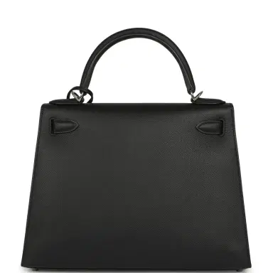 HERMÈS Pre-owned Hermes Kelly Sellier 28 Black Epsom Palladium Hardware | Thumbnail 4 HERMÈS Pre-owned Hermes Kelly Sellier 28 Black Epsom Palladium Hardware | Thumbnail 4