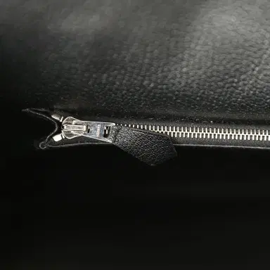 HERMÈS Pre-owned Hermes Special Order (HSS) Birkin 35 White and Black Clemence Palladium Hardware | Thumbnail 9