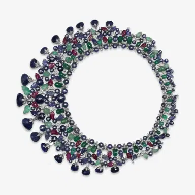 GOSHWARA Goshwara G-One 18K White Gold Diamond & Precious Stones Choker Necklace by The Solist | Thumbnail 3 GOSHWARA Goshwara G-One 18K White Gold Diamond & Precious Stones Choker Necklace by The Solist | Thumbnail 3