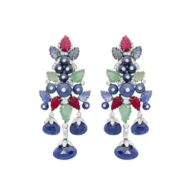 GOSHWARA Goshwara G-One 18K White Gold Diamond & Previous Stones Drop Earrings by The Solist | Thumbnail 1 GOSHWARA Goshwara G-One 18K White Gold Diamond & Previous Stones Drop Earrings by The Solist | Thumbnail 1