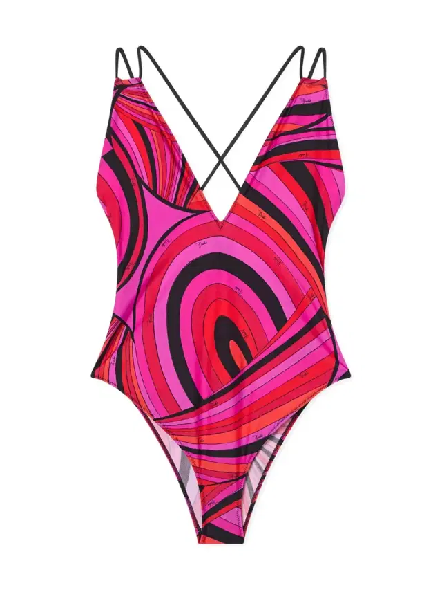 PUCCI Iride-Print V-Neck One Piece