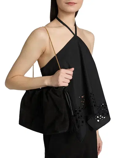 A.L.C. Women's Aleia Eyelet-Trimmed Cotton Halterneck Top - Black - Size XL | Thumbnail 6 A.L.C. Women's Aleia Eyelet-Trimmed Cotton Halterneck Top - Black - Size XL | Thumbnail 6