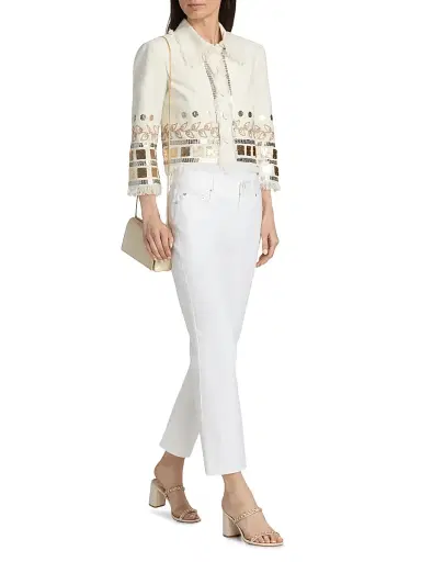 Cinq à Sept Women's Nadia Embellished Cotton Jacket | Thumbnail 2 Cinq à Sept Women's Nadia Embellished Cotton Jacket | Thumbnail 2