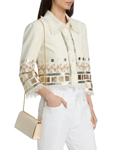 Cinq à Sept Women's Nadia Embellished Cotton Jacket | Thumbnail 4 Cinq à Sept Women's Nadia Embellished Cotton Jacket | Thumbnail 4