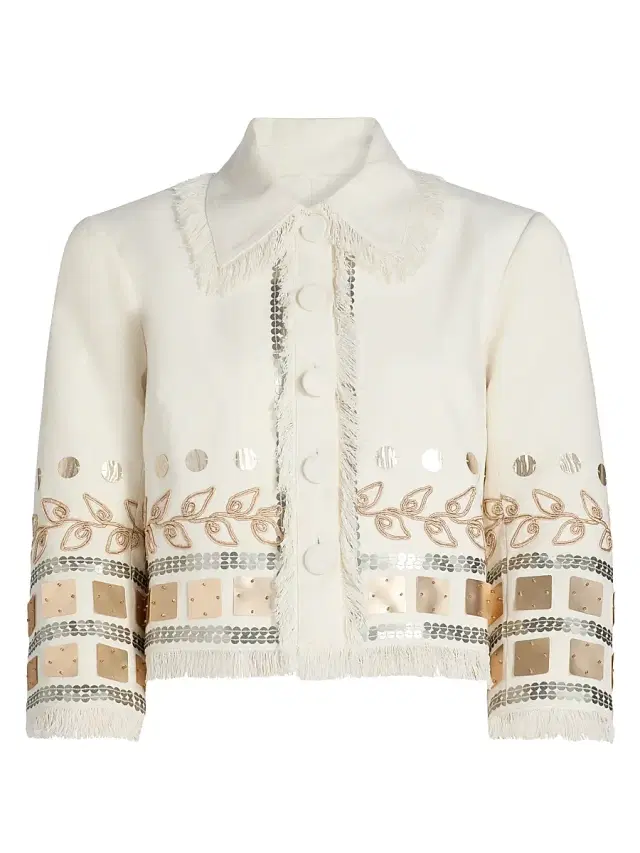 Cinq à Sept Women's Nadia Embellished Cotton Jacket -