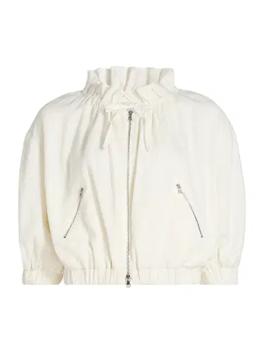 Cinq à Sept Women's Kaylie Linen-Cotton Zip-Front Crop Jacket | Thumbnail 1 Cinq à Sept Women's Kaylie Linen-Cotton Zip-Front Crop Jacket | Thumbnail 1