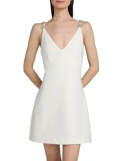 Cinq à Sept Women's Mattison Floral-Embellished Minidress - Cream | Thumbnail 3