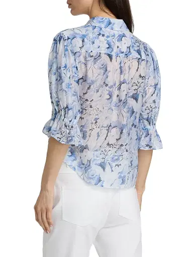 Cinq à Sept Women's Heirloom Petals Fiona Shirt - Navy Multi | Thumbnail 5