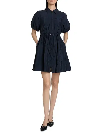 Cinq à Sept Women's Macauly Puff-Sleeve Mini-Shirtdress - Navy | Thumbnail 2