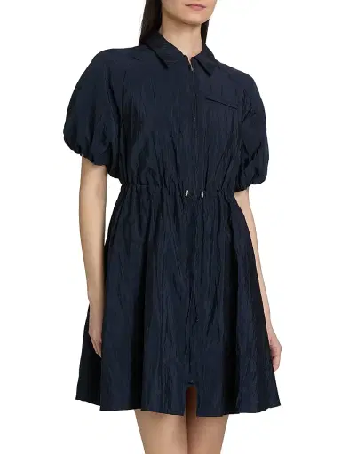 Cinq à Sept Women's Macauly Puff-Sleeve Mini-Shirtdress - Navy | Thumbnail 3
