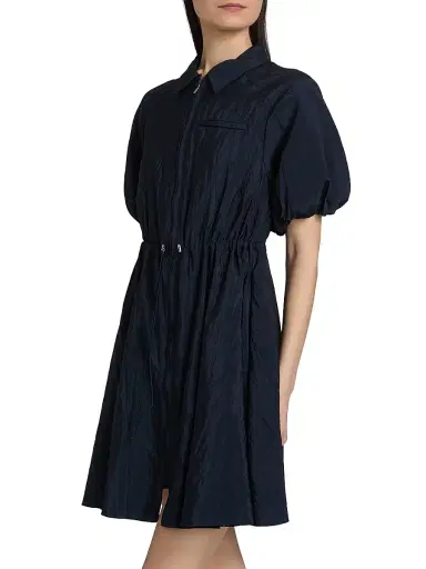Cinq à Sept Women's Macauly Puff-Sleeve Mini-Shirtdress - Navy | Thumbnail 4