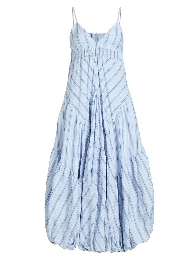 Cinq à Sept Women's Evory Striped Cotton-Blend Midi-Dress - Blue Multi