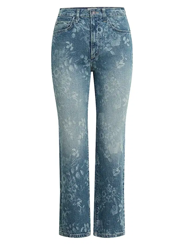 Favorite Daughter Women's The Valentina Floral High-Rise Straight-Leg Jeans - Hilo