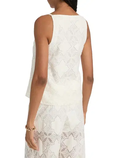 Misa Los Angeles Women's Prisha Jacquard Boxy Sleeveless Top - Floral Medallion - Size Large | Thumbnail 5 Misa Los Angeles Women's Prisha Jacquard Boxy Sleeveless Top - Floral Medallion - Size Large | Thumbnail 5