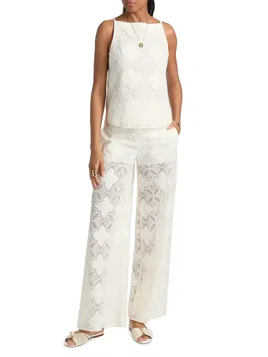 Misa Los Angeles Women's Ravi Jacquard Lace Wide-Leg Pants - Floral Medallion - Size XL | Thumbnail 2 Misa Los Angeles Women's Ravi Jacquard Lace Wide-Leg Pants - Floral Medallion - Size XL | Thumbnail 2