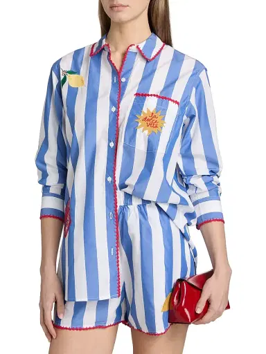 Rails Women's Elsa Striped Stretch-Cotton Shirt - Dolce Vita Embroidery | Thumbnail 3 Rails Women's Elsa Striped Stretch-Cotton Shirt - Dolce Vita Embroidery | Thumbnail 3