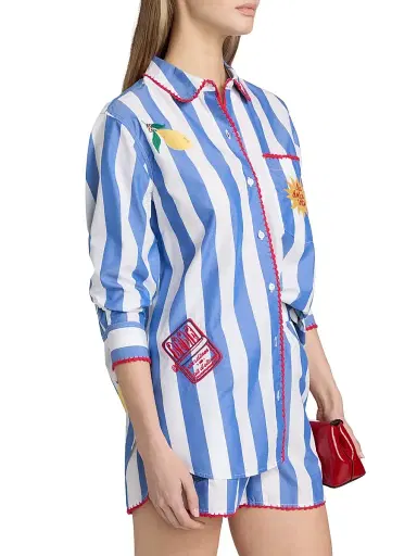 Rails Women's Elsa Striped Stretch-Cotton Shirt - Dolce Vita Embroidery | Thumbnail 4 Rails Women's Elsa Striped Stretch-Cotton Shirt - Dolce Vita Embroidery | Thumbnail 4