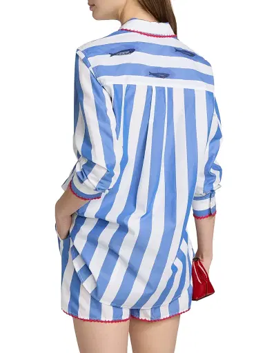 Rails Women's Elsa Striped Stretch-Cotton Shirt - Dolce Vita Embroidery | Thumbnail 5 Rails Women's Elsa Striped Stretch-Cotton Shirt - Dolce Vita Embroidery | Thumbnail 5