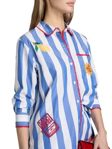 Rails Women's Elsa Striped Stretch-Cotton Shirt - Dolce Vita Embroidery | Thumbnail 6 Rails Women's Elsa Striped Stretch-Cotton Shirt - Dolce Vita Embroidery | Thumbnail 6