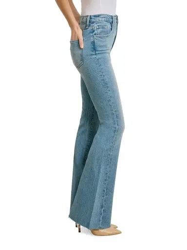 Favorite Daughter Women's The Valentina Stretch-Cotton Flared-Leg High-Rise Jeans - Tulum - Size 32 | Thumbnail 5