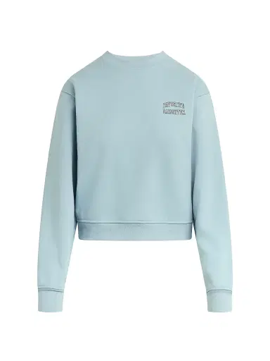 Favorite Daughter Women's The Collegiate Cotton-Blend Sweatshirt - Sea Blue Gardenia - Size XS | Thumbnail 1