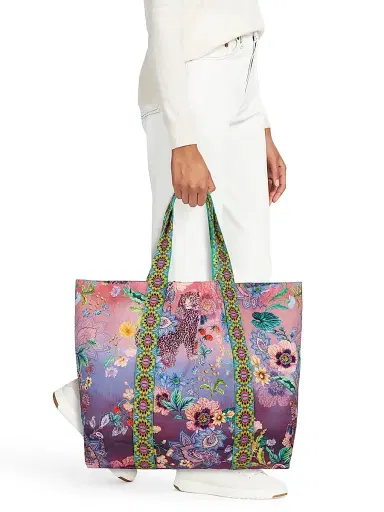 Johnny Was Women's Lilliana Printed Cotton Beach Tote - Lilliana | Thumbnail 2 Johnny Was Women's Lilliana Printed Cotton Beach Tote - Lilliana | Thumbnail 2