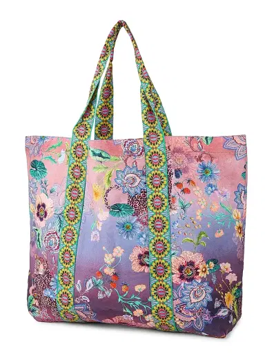 Johnny Was Women's Lilliana Printed Cotton Beach Tote - Lilliana | Thumbnail 3 Johnny Was Women's Lilliana Printed Cotton Beach Tote - Lilliana | Thumbnail 3