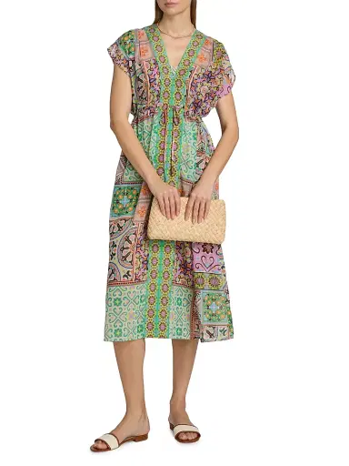 Johnny Was Women's Lanthe Print V-Neck Caftan Dress - Lanthe - Size Large | Thumbnail 3 Johnny Was Women's Lanthe Print V-Neck Caftan Dress - Lanthe - Size Large | Thumbnail 3