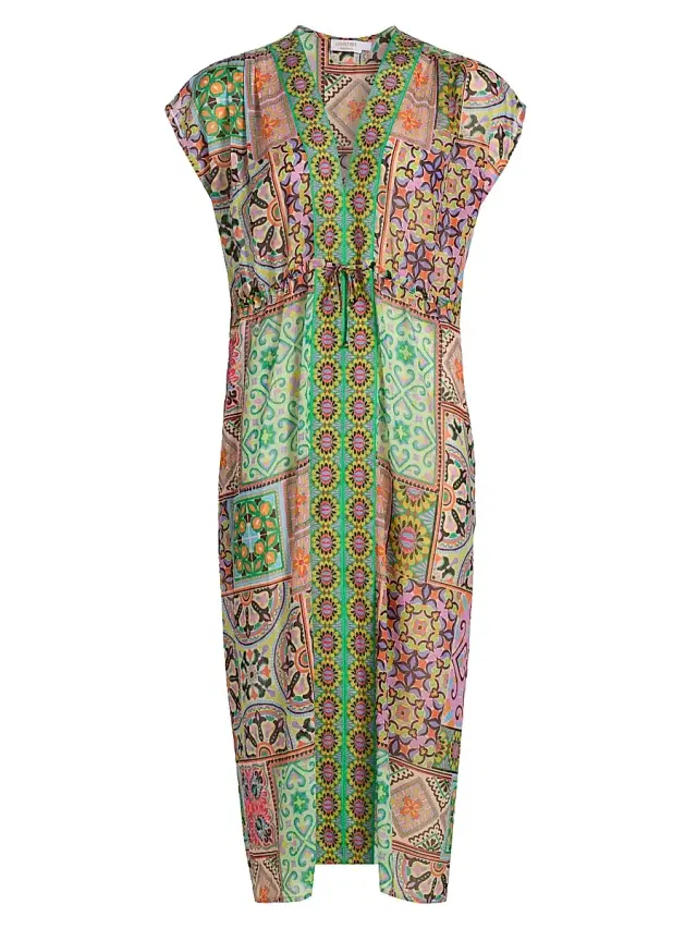 Johnny Was Women's Lanthe Print V-Neck Caftan Dress - Lanthe