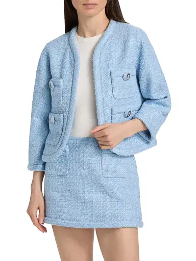 Marc Jacobs Women's Pop J Marc Tweed Lady Jacket - Blue Mist - Size XS | Thumbnail 3 Marc Jacobs Women's Pop J Marc Tweed Lady Jacket - Blue Mist - Size XS | Thumbnail 3