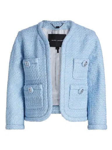Marc Jacobs Women's Pop J Marc Tweed Lady Jacket - Blue Mist - Size XS | Thumbnail 1 Marc Jacobs Women's Pop J Marc Tweed Lady Jacket - Blue Mist - Size XS | Thumbnail 1