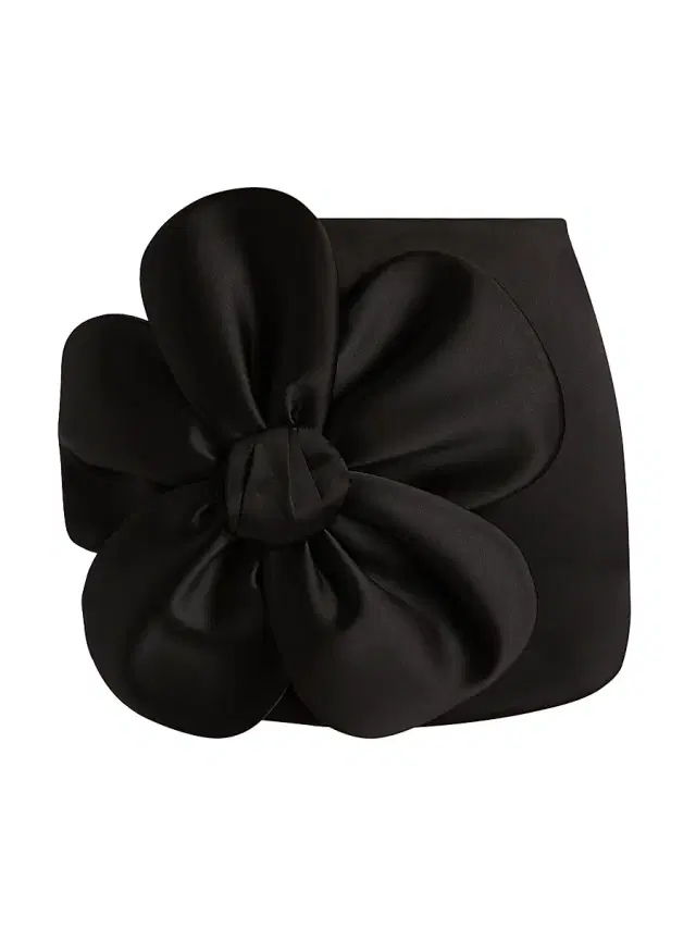 Women's Daisy Satin Circle Miniskirt - Black