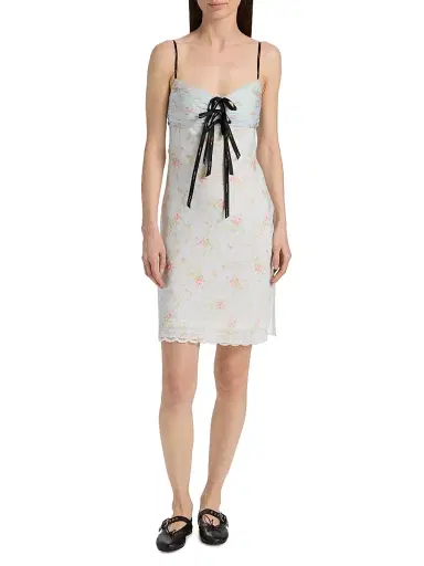 Marc Jacobs Women's Blurred Floral Slip Dress - Blue Mist Multi | Thumbnail 2