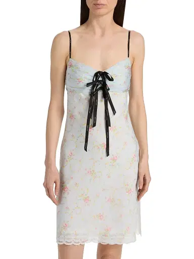 Marc Jacobs Women's Blurred Floral Slip Dress - Blue Mist Multi | Thumbnail 3