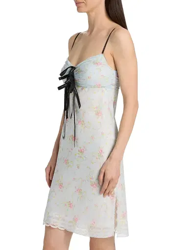Marc Jacobs Women's Blurred Floral Slip Dress - Blue Mist Multi | Thumbnail 4
