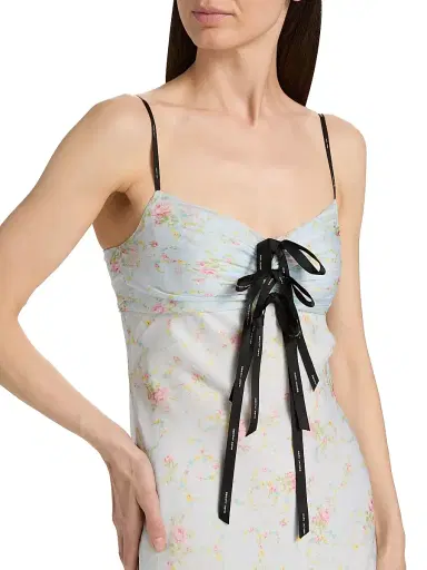 Marc Jacobs Women's Blurred Floral Slip Dress - Blue Mist Multi | Thumbnail 6