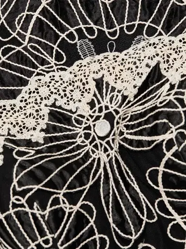Teri Jon by Rickie Freeman Women's Embroidered High-Low Tea-Length Dress - Black Ivory - Size 14 | Thumbnail 7 Teri Jon by Rickie Freeman Women's Embroidered High-Low Tea-Length Dress - Black Ivory - Size 14 | Thumbnail 7