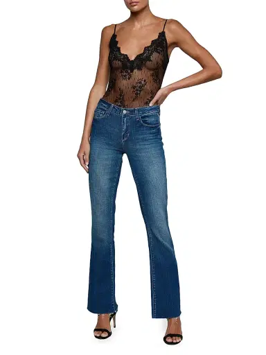 L'Agence Women's Kaelith Lace Bodysuit - Black - Size Large | Thumbnail 2