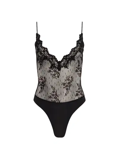 L'Agence Women's Kaelith Lace Bodysuit - Black - Size Large | Thumbnail 1