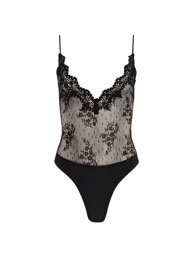 L'AGENCE Women's Kaelith Lace Bodysuit - Black