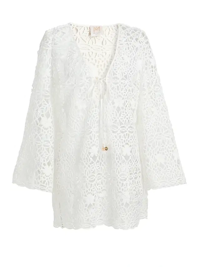 Milly Women's Viara Crochet-Knit Cover-Up Minidress - White