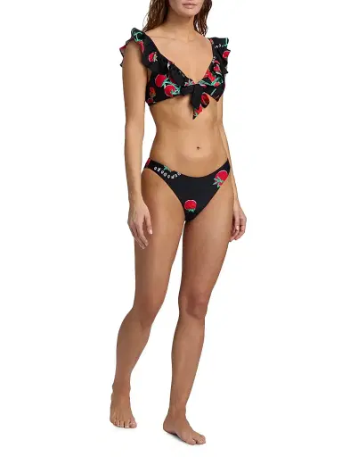 Milly Women's Pomodoro Ruffle Bikini Top - Size Large | Thumbnail 2
