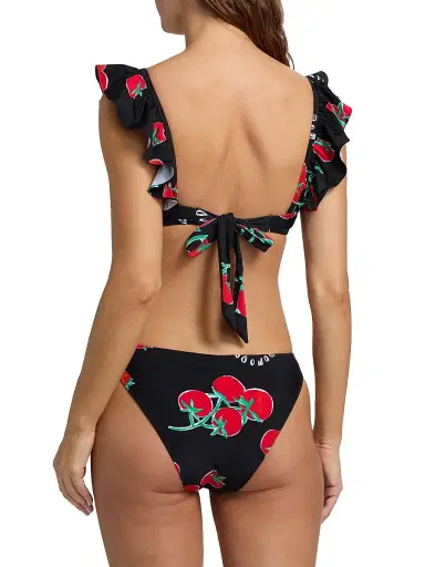 Milly Women's Pomodoro Ruffle Bikini Top - Size Large | Thumbnail 4