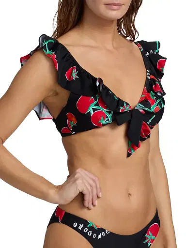 Milly Women's Pomodoro Ruffle Bikini Top - Size Large | Thumbnail 5