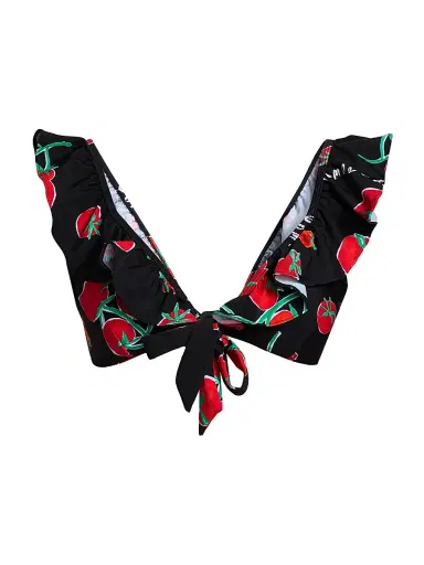 Milly Women's Pomodoro Ruffle Bikini Top - Size Large | Thumbnail 1